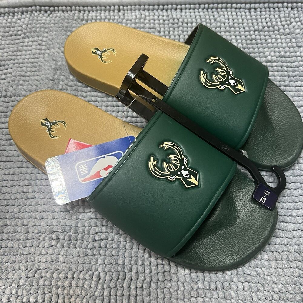 FOCO Milwaukee Bucks NBA Men’s Foam Sport Slides Size 11–12